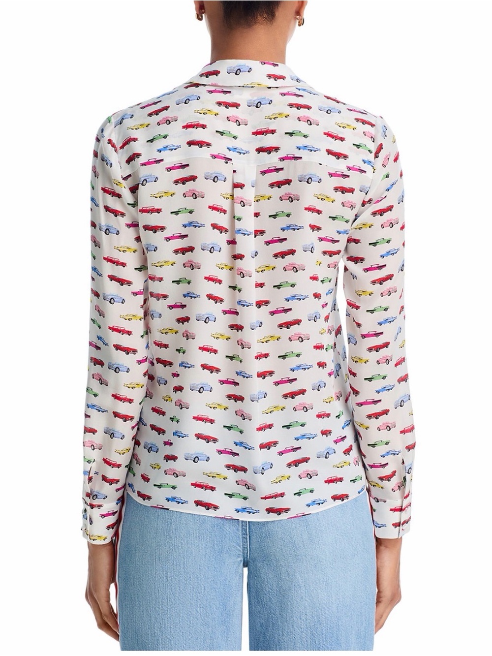 Alice + Olivia Willa Blouse Vintage Car Print Size XS - Picture 3 of 7